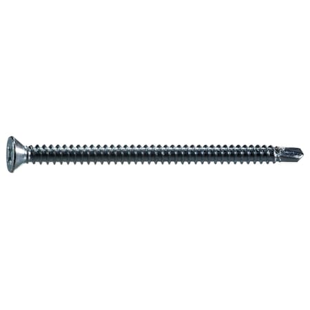 Midwest Fastener Self-Drilling Screw, #8 x 2-1/2 in, Zinc Plated Steel Flat Head Phillips Drive, 100 PK 55237
